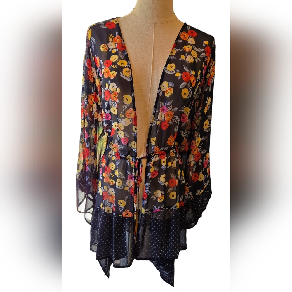 EC Lane Bryant Floral Sheer Cover